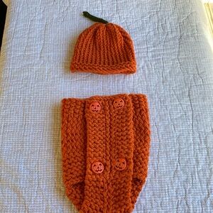 Handcrafted pumpkin outfit for photo shoot